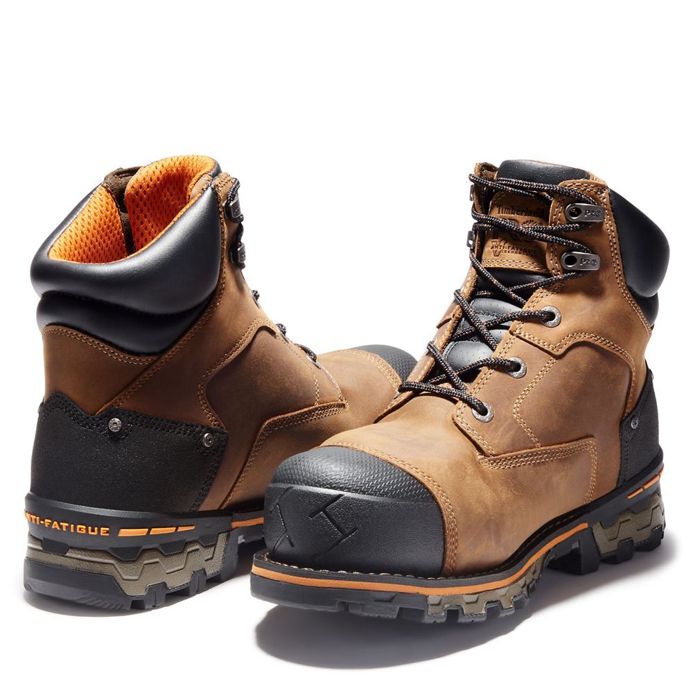 Botas de Trabajo Timberland Hombre Pro® Boondock 6\" Soft Toe Marrones/Negras - Chile UOV-096428